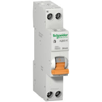 Дифференциальный автомат 1Р+N C 20A 4.5кА 30mA 18мм АД63К Schneider