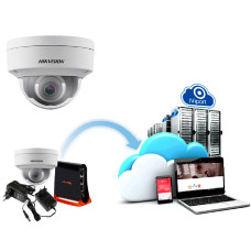 Хмарний комплект зовнішньої камери Hikvision DS-2CD2121G0-IWS і роутера MikroTik