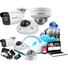 Хмарний комплект для вулиці з 3 камер Hikvision DS-2CD2523G0-IWS, DS-2CD2121G0-IWS, DS-2CD2021G1-IW і роутера MikroTik