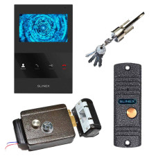 Комплект домофона Slinex з викличної панеллю ML-16 HR Чорний + замок Atis Lock B
