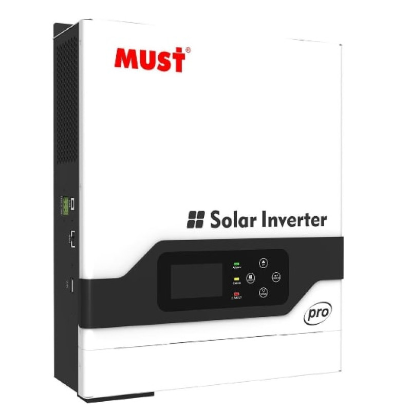 Інвертор автономний Must PV18-3224 PRO, White, 3.2 кВт, 24V, 100A, однофазний, MPPT, чиста синусоїда, ККД - 90%, IP20
