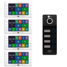 Комплект багатоквартирного домофона Neolight MEGA/4 FHD + NeoLight KAPPA+ HD