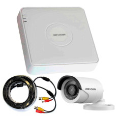 1 Мп комплект зовнішнього відеоспостереження Hikvision 1 камера 1Mp