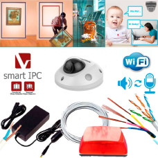 Комплект Smart IP відеоспостереження за предметами і охорони периметра на базі 5 МР Wi-Fi камери DS-2CD2555FWD-IWS (2.8 мм) зі світлоголосовим сповіщенням
