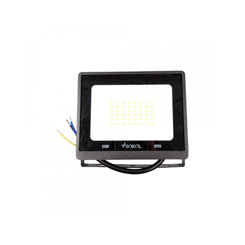 Прожектор LED-SLТ 50w 220В 3500lm 6500K Sokol алюмінієвий корпус, загартоване скло