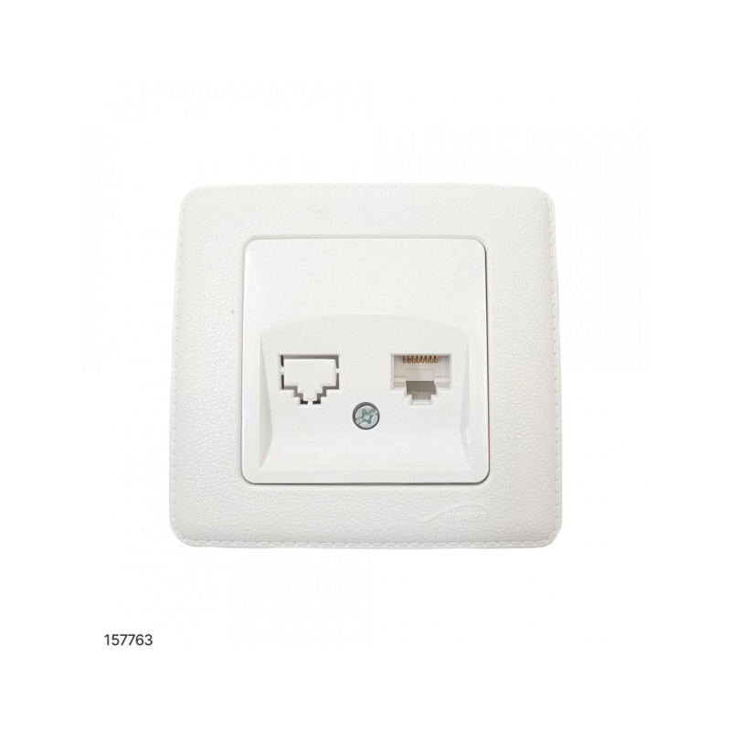 Розетка комп'ютерна CAT5E IP20 біла Almera DOGU