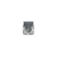 Розетка з заземленням з кришкою алюміній Schneider Asfora EPH3100161