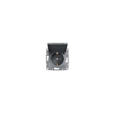 Розетка с заземлением с крышкой сталь Schneider Asfora EPH3100162
